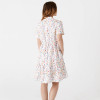Custom Short Sleeve Tie Drawn Printed Linen Mini Skirt Manufacturer | Linenwind