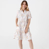 Custom Short Sleeve Tie Drawn Printed Linen Mini Skirt Manufacturer | Linenwind