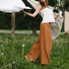 Customized Thin High Rise Linen Wide Leg Pants Manufacturer | Linenwind