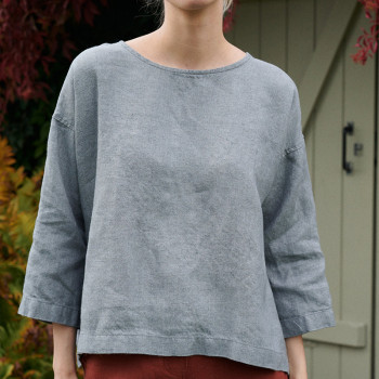 Custom Women 3/4 Sleeve Loose Linen Top Manufacturer | Linenwind