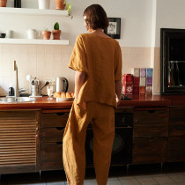 Custom Ladies Loose Short Sleeve Linen Top Manufacturer | Linenwind