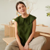 Custom Ruffle Neck Sleeveless Linen Top Manufacturer | Linenwind