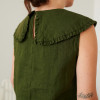 Custom Ruffle Neck Sleeveless Linen Top Manufacturer | Linenwind