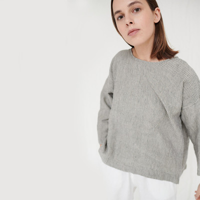 Custom Women's Loose Striped Linen Top Manufacturers | Linenwind