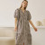Custom Brown and White Check Puff Sleeve Linen Dress Manufacturer | Linenwind