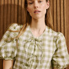 Custom Women's Bow Tie Check Linen Dress Manufacturer | Linenwind