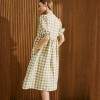 Custom Women's Bow Tie Check Linen Dress Manufacturer | Linenwind