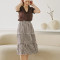 Custom Women's Layered Check Linen Skirt Manufacturer | Linenwind