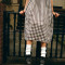 Custom Women's Brown Plaid Sleeveless Linen Dress Manufacturer | Linenwind
