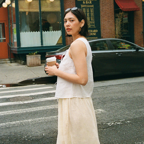 Custom Women's Summer Lace Up Linen Shirt Manufacturer | Linenwind