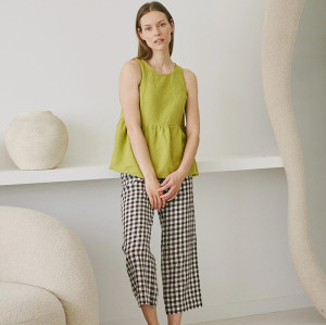 Custom Women's Ruffle Sleeveless Linen Top Manufacturer | Linenwind