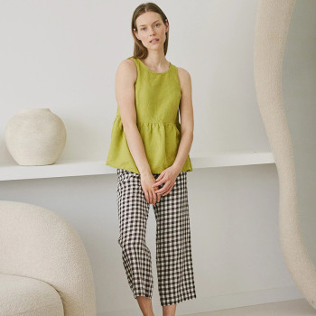 Custom Women's Ruffle Sleeveless Linen Top Manufacturer | Linenwind