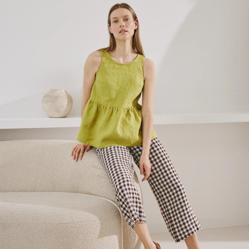 Custom Women's Ruffle Sleeveless Linen Top Manufacturer | Linenwind