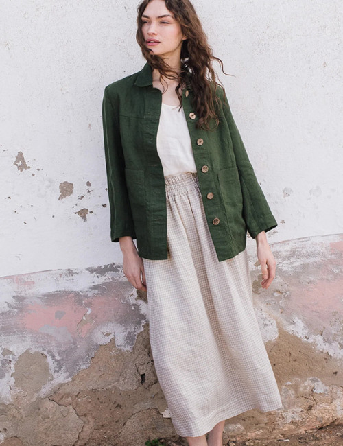 Custom women's cardigan button Linen jacket Manufacturer | Linenwind
