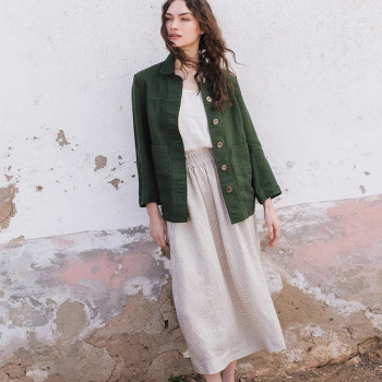 Custom women's cardigan button Linen jacket Manufacturer | Linenwind