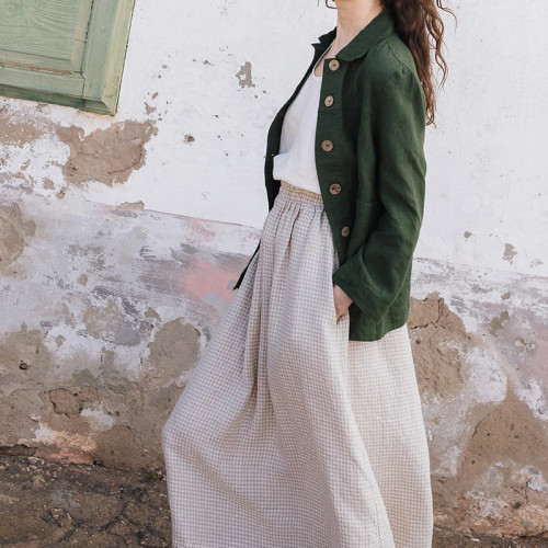 Custom women's cardigan button Linen jacket Manufacturer | Linenwind