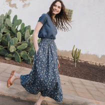 Custom women's front snaps linen top Manufacturer | Linenwind