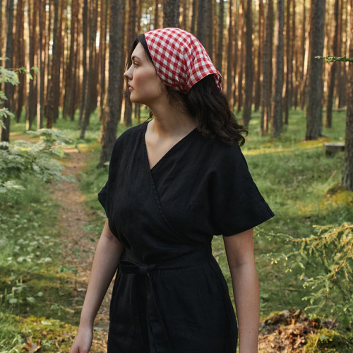 Custom Gingham Linen Bandana Manufacturer | Linenwind
