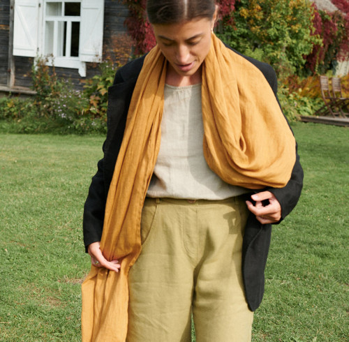 Custom Camel Linen Scarf Manufacturer | Linenwind