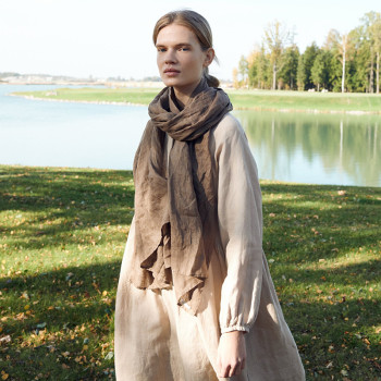 Custom Cacao Linen Scarf Manufacturer | Linenwind