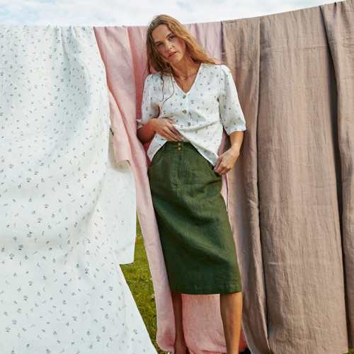 Custom V neck floral linen shirt Manufacturer | Linenwind