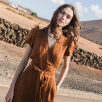 Custom V neck Linen Top and Pants Set Manufacturer | Linenwind