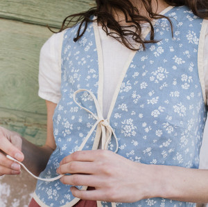 Custom Pastoral Floral Print Linen Vest Manufacturers | Linenwind