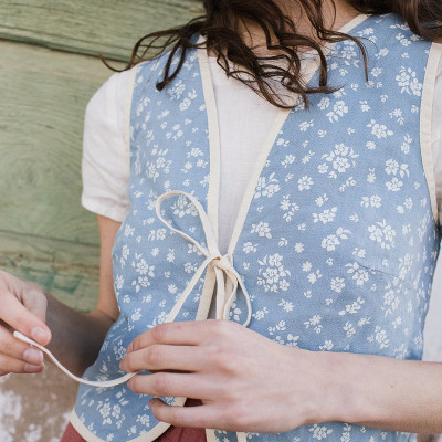 Custom Pastoral Floral Print Linen Vest Manufacturers | Linenwind