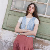 Custom Pastoral Floral Print Linen Vest Manufacturers | Linenwind