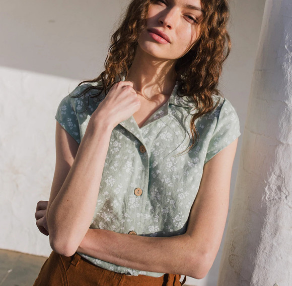 Custom Floral Short Sleeve Linen Shirt Manufacturers | Linenwind