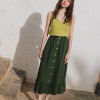 Custom Country Style High Waist Button Linen Skirt Manufacturers | Linenwind
