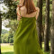 Custom Minimalist Green Sling Linen Maxi Dress Manufacturers | Linenwind