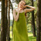Custom Minimalist Green Sling Linen Maxi Dress Manufacturers | Linenwind