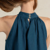 Custom Natural Breathable Halterneck Linen Maxi Dress Manufacturers | Linenwind