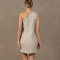 Custom One Shoulder Linen Mini Dress Manufacturers | Linenwind