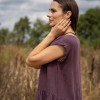 Custom Loose Grape Purple Linen Dress Manufacturers | Linenwind