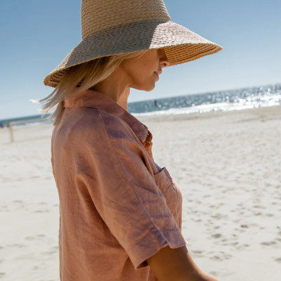 Custom Full Button Short Sleeve linen shirt dress Manufacturers | Linenwind