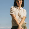 Custom Ladies Lapel Design Linen Short Sleeve Top Manufacturers | Linenwind