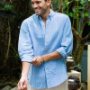 Custom Men's Pinstripe Long Sleeve Linen Shirt Manufacturers | Linenwind