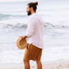 Custom Men's High Waist Drawstring Linen Shorts Manufacturers | Linenwind