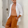 Custom Men's High Waist Drawstring Linen Shorts Manufacturers | Linenwind