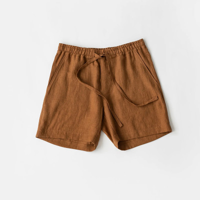 Custom Men's High Waist Drawstring Linen Shorts Manufacturers | Linenwind
