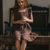 Custom Girls Square Neck Ruffled Linen Mini Dress Manufacturers | Linenwind