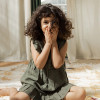 Custom Girls Square Neck Ruffled Linen Mini Dress Manufacturers | Linenwind