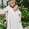 Custom Girls V-neck plaid Linen Maxi Dress  Manufacturers | Linenwind