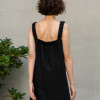 Tailored square neck halter with wide straps linen maxi dress Manufacturers | Linenwind