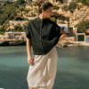 Custom Black Summer Stand Collar Linen Shirt Manufacturers | Linenwind