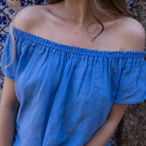 Custom Off Shoulder Linen Top Manufacturer | Linenwind