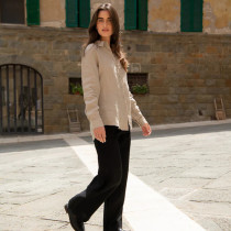 Custom Basic Lapel Linen Long Sleeve Shirt Manufacturer | Linenwind