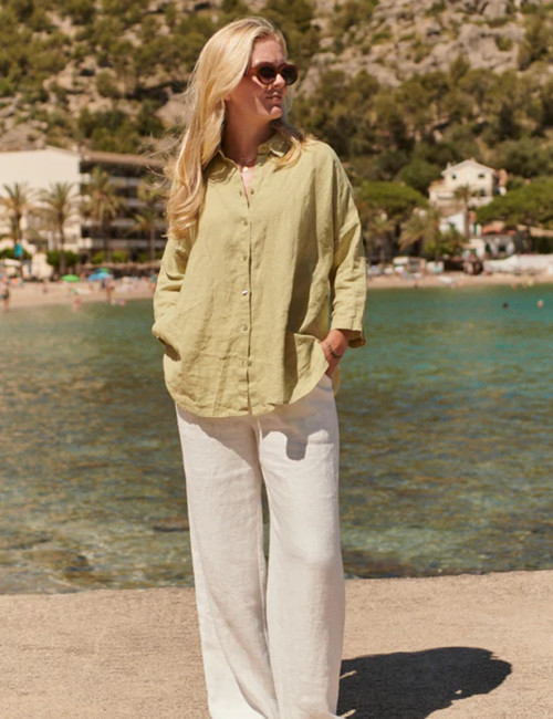 Custom Loose-Fit Long Sleeve Lightweight Linen Shirt Manufacturer | Linenwind